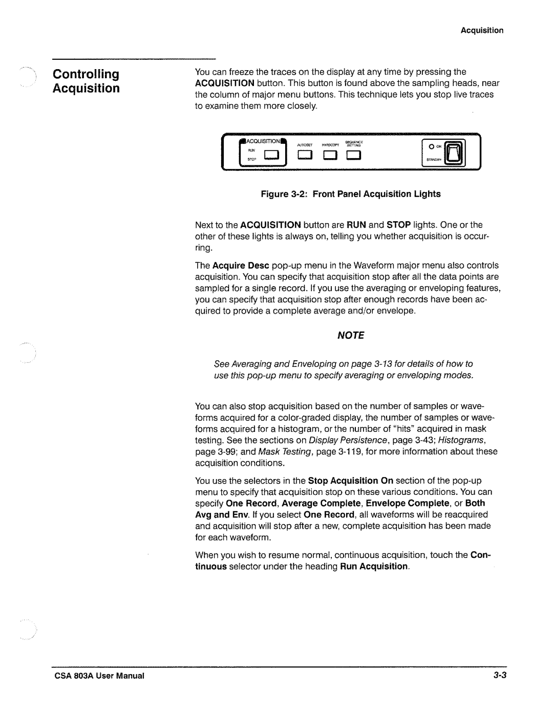 Tektronix CSA 803A manual 