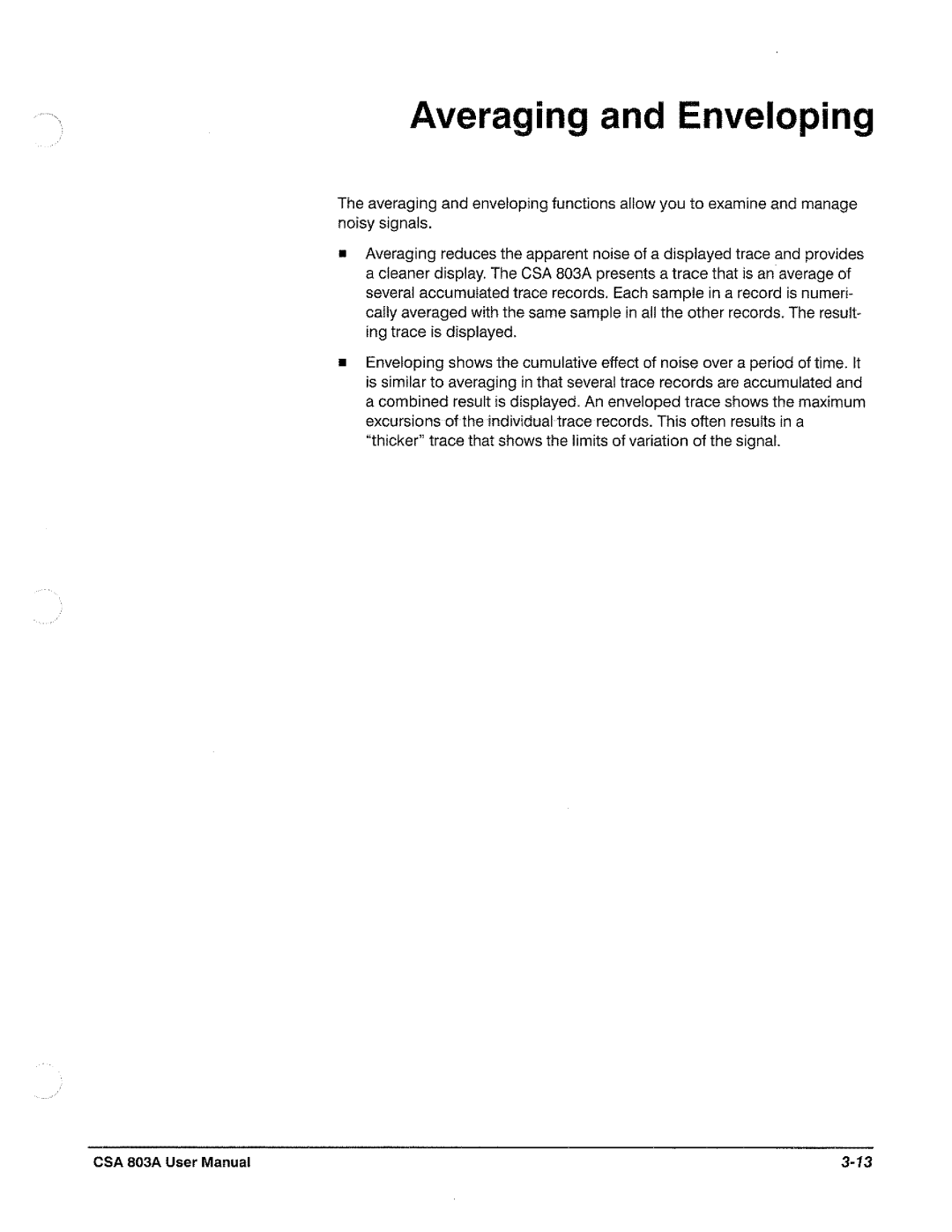 Tektronix CSA 803A manual 