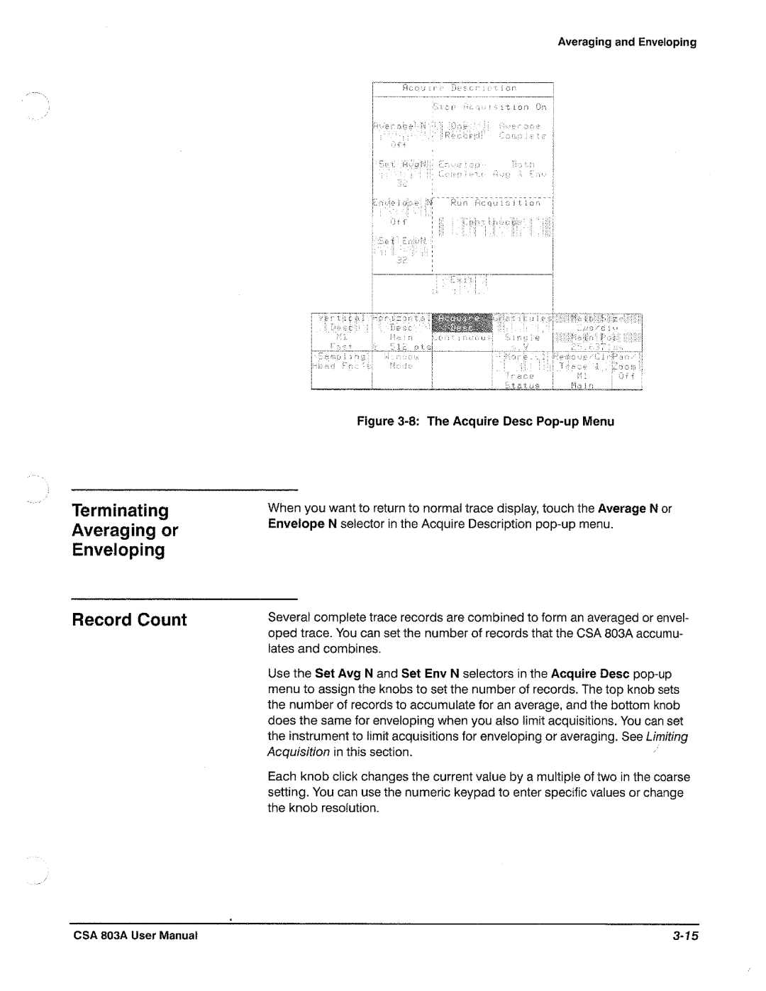 Tektronix CSA 803A manual 