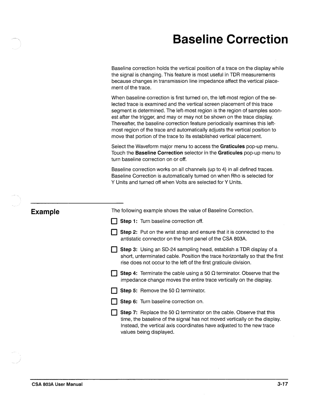 Tektronix CSA 803A manual 