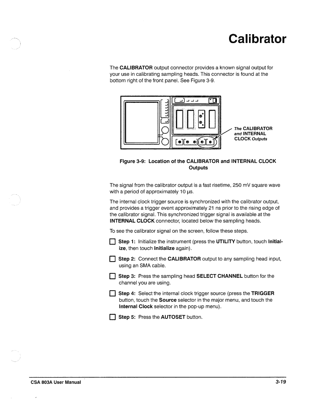 Tektronix CSA 803A manual 