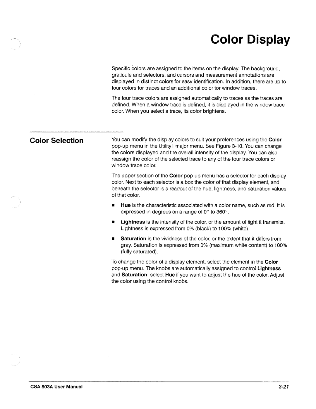 Tektronix CSA 803A manual 