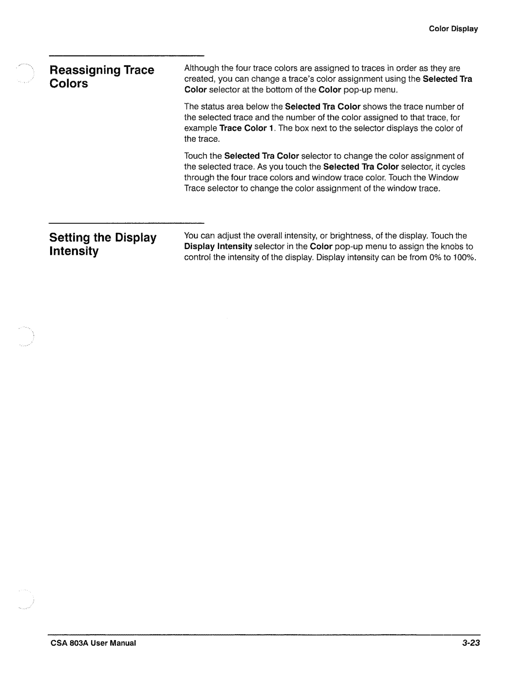 Tektronix CSA 803A manual 