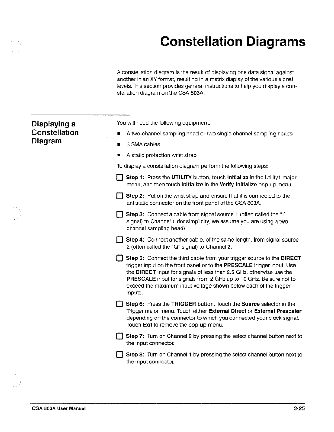 Tektronix CSA 803A manual 