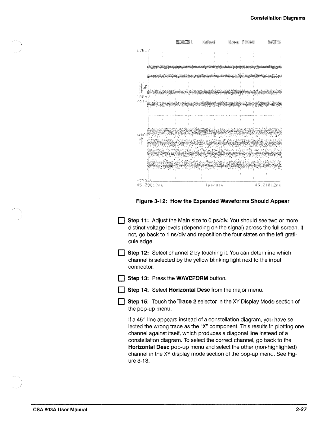 Tektronix CSA 803A manual 