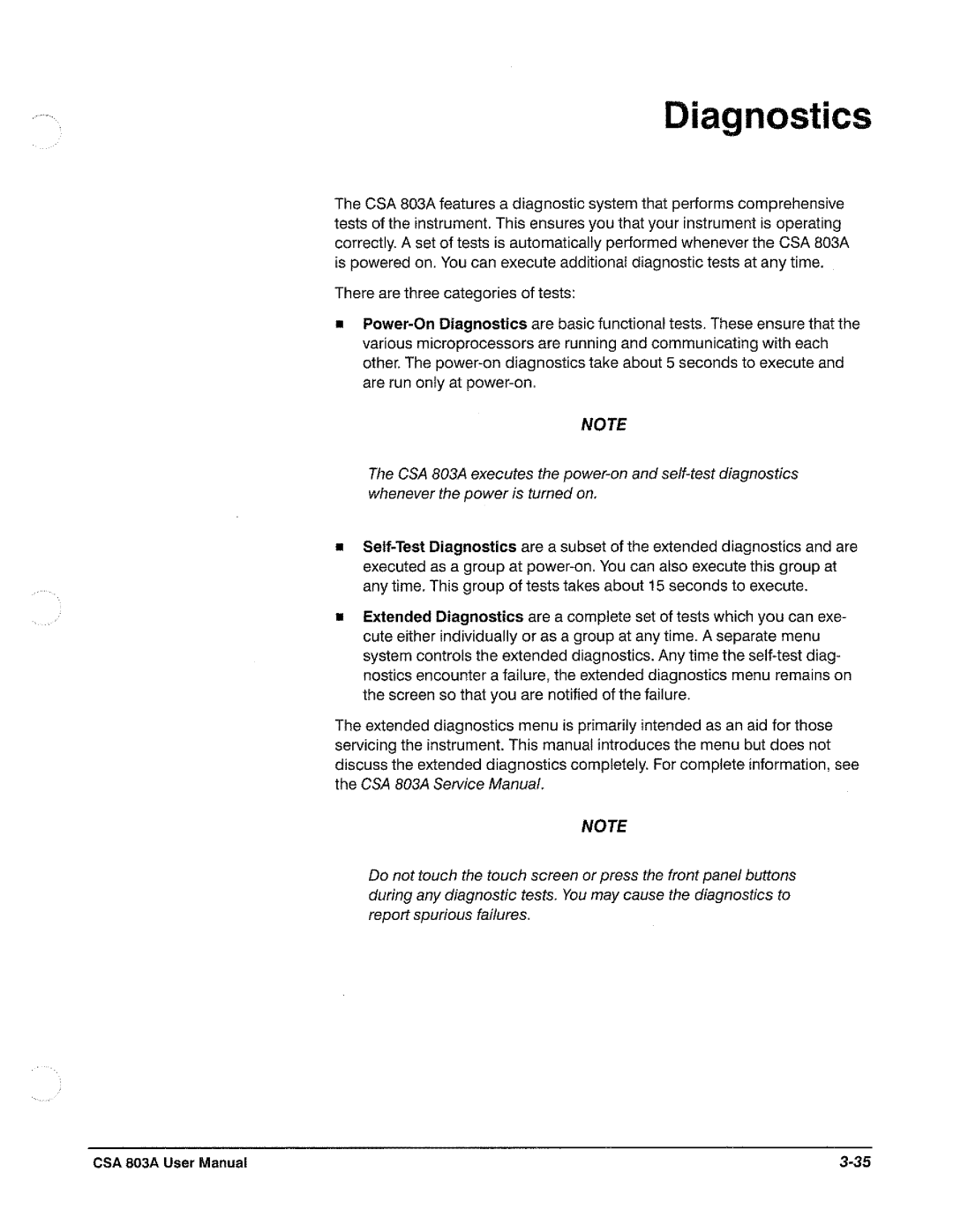 Tektronix CSA 803A manual 