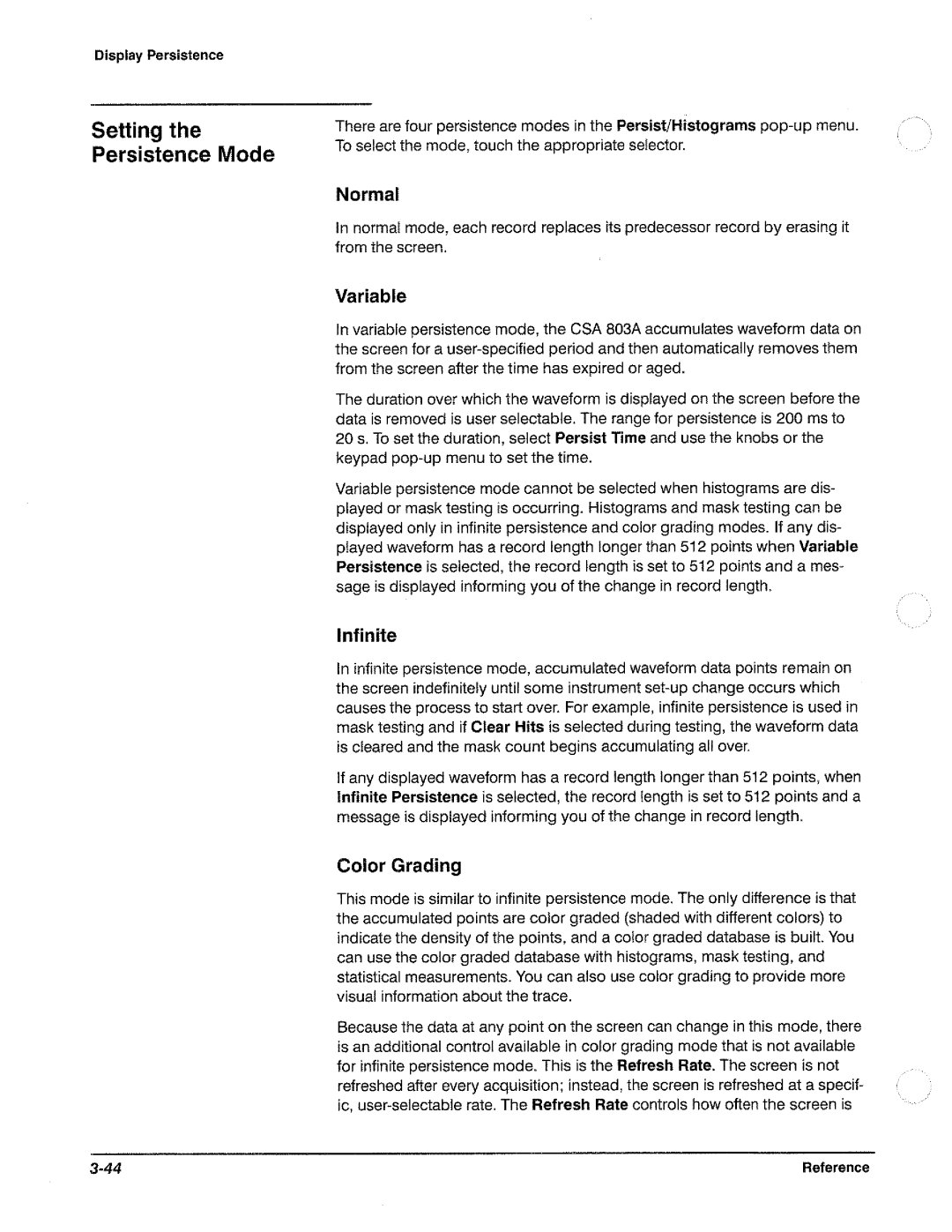 Tektronix CSA 803A manual 