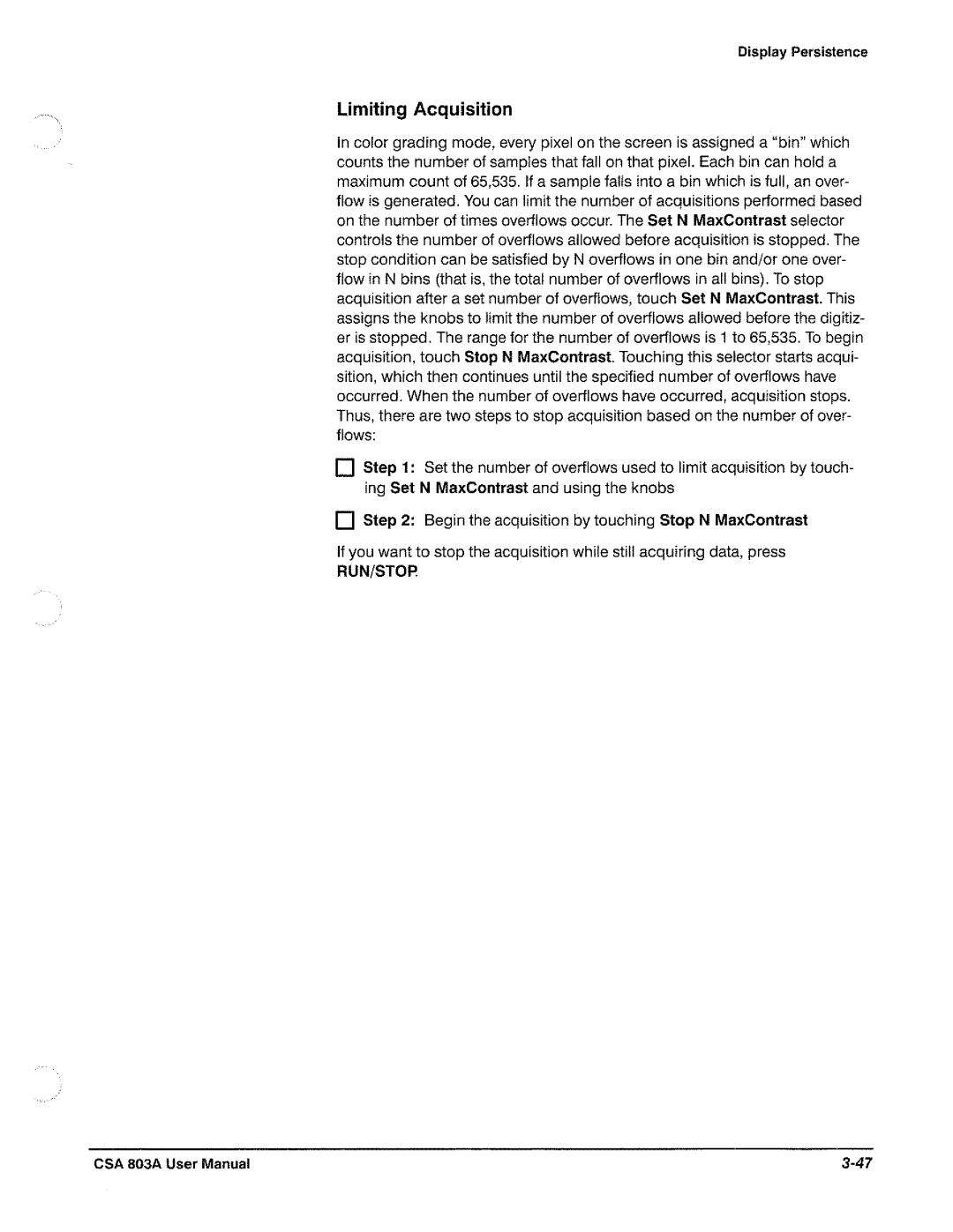 Tektronix CSA 803A manual 