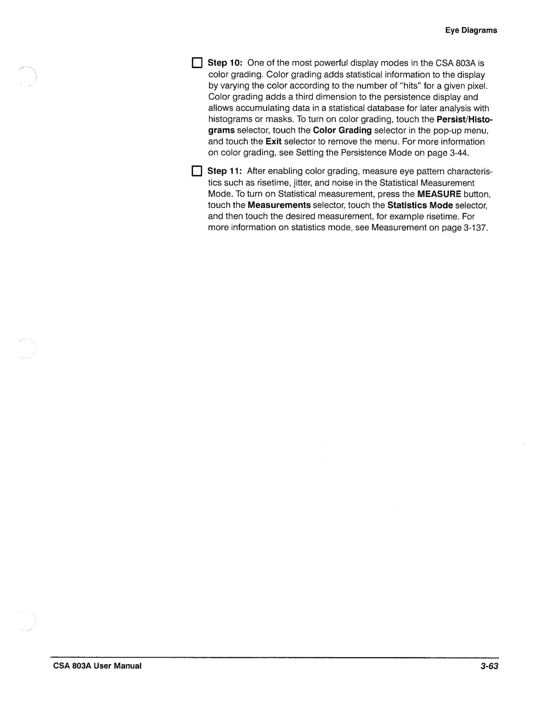 Tektronix CSA 803A manual 