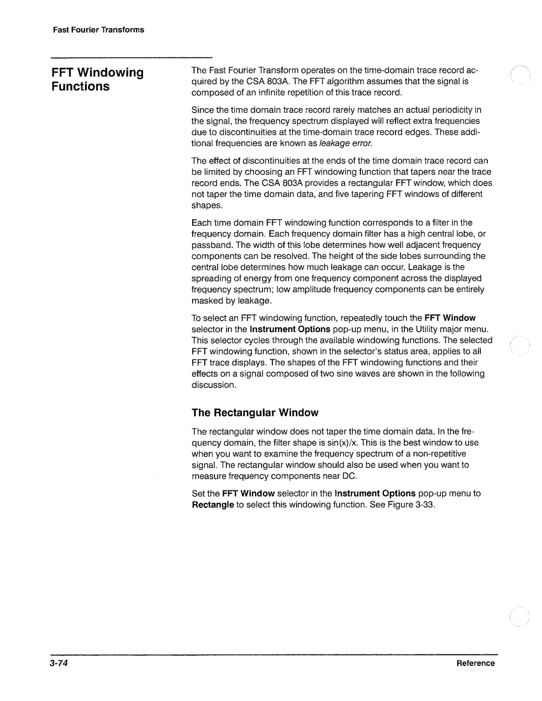 Tektronix CSA 803A manual 