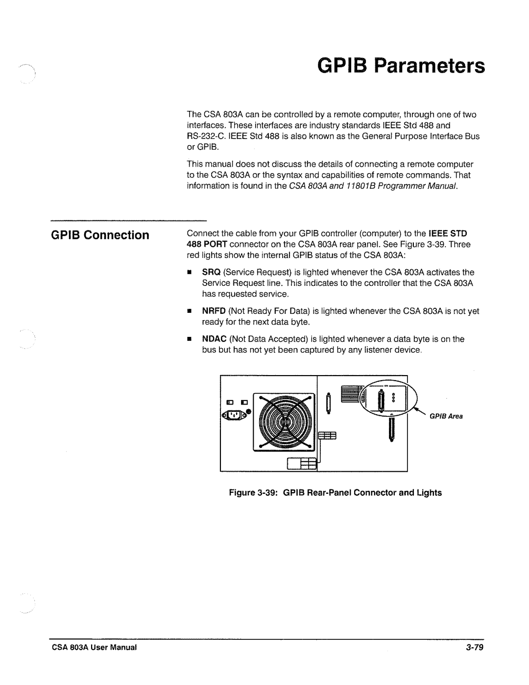 Tektronix CSA 803A manual 