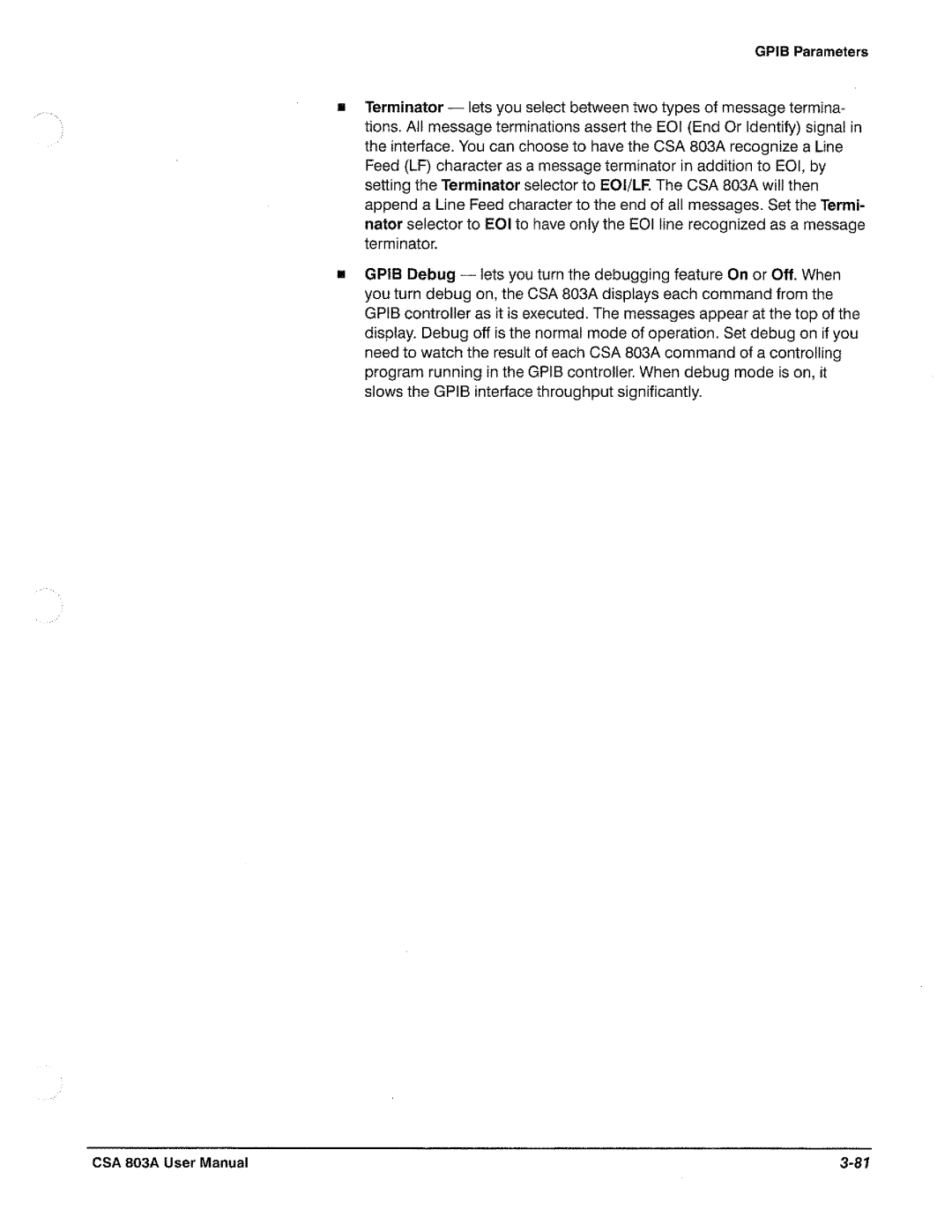 Tektronix CSA 803A manual 