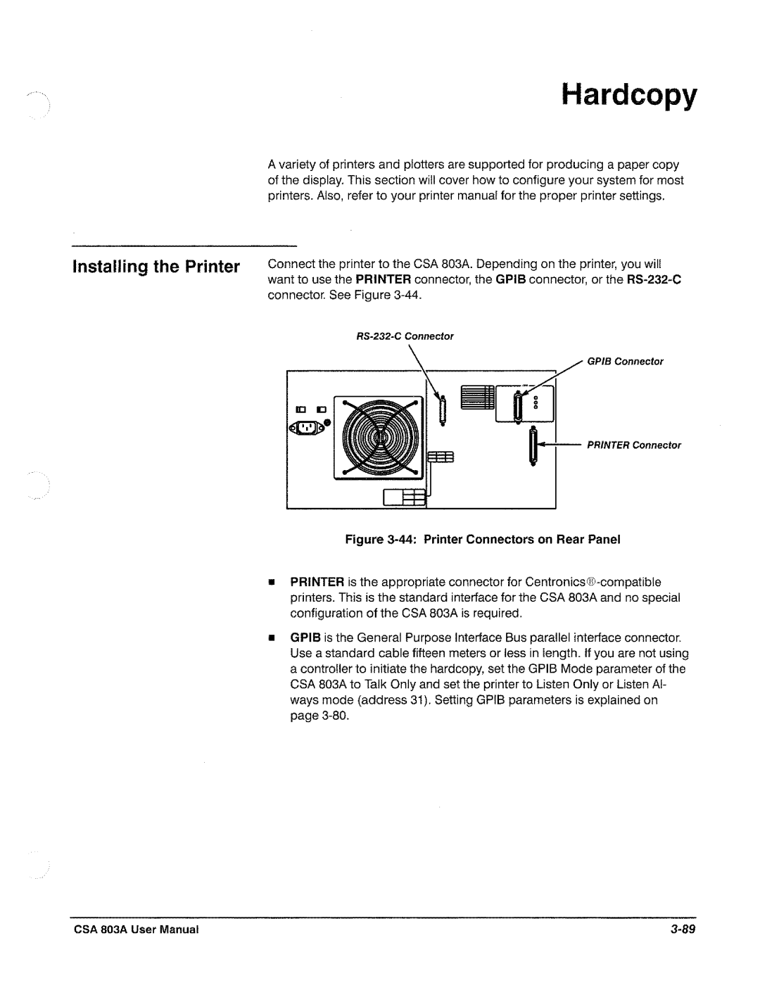 Tektronix CSA 803A manual 