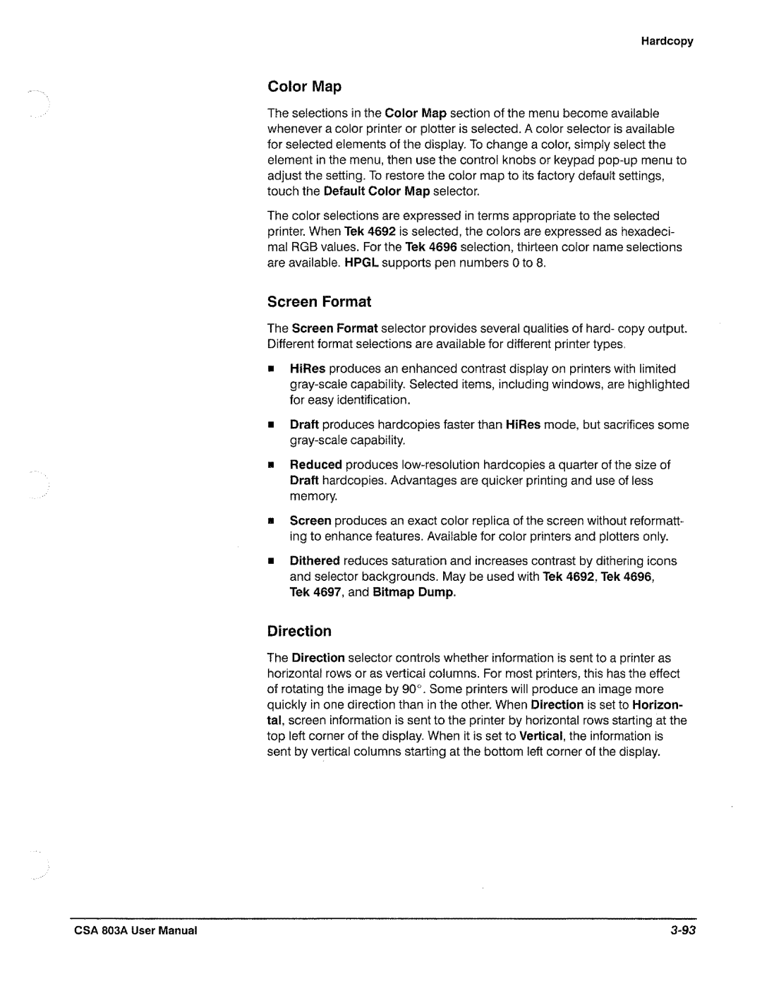 Tektronix CSA 803A manual 