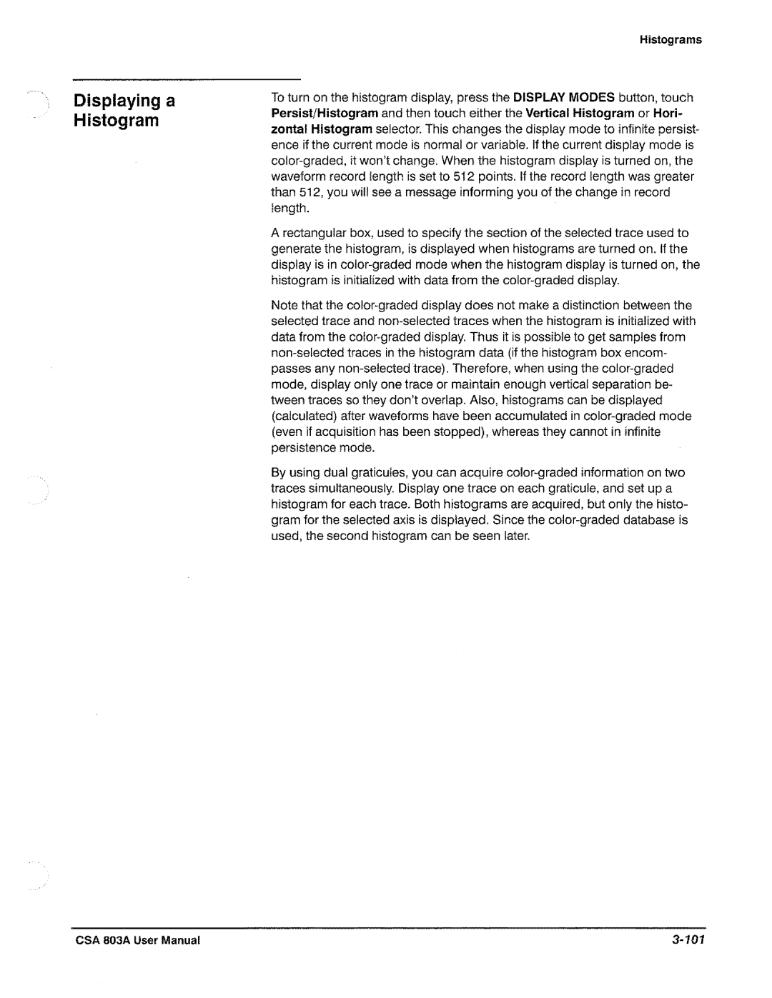 Tektronix CSA 803A manual 