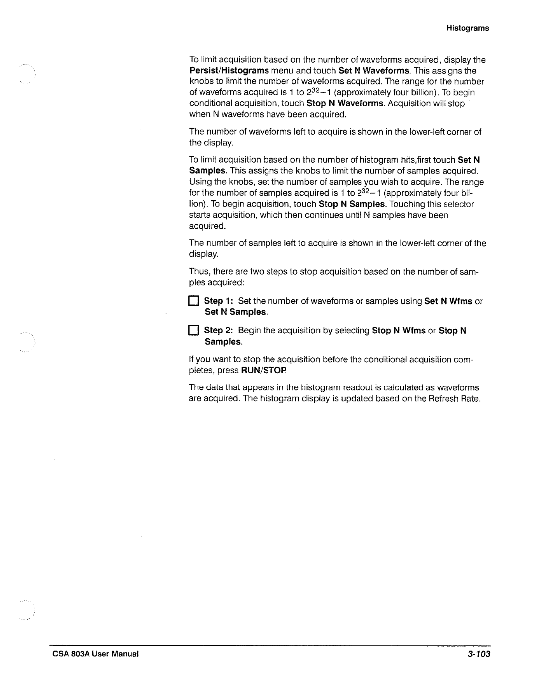 Tektronix CSA 803A manual 