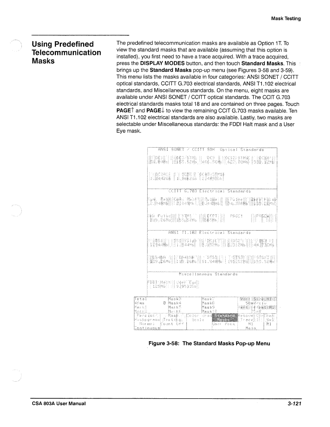 Tektronix CSA 803A manual 