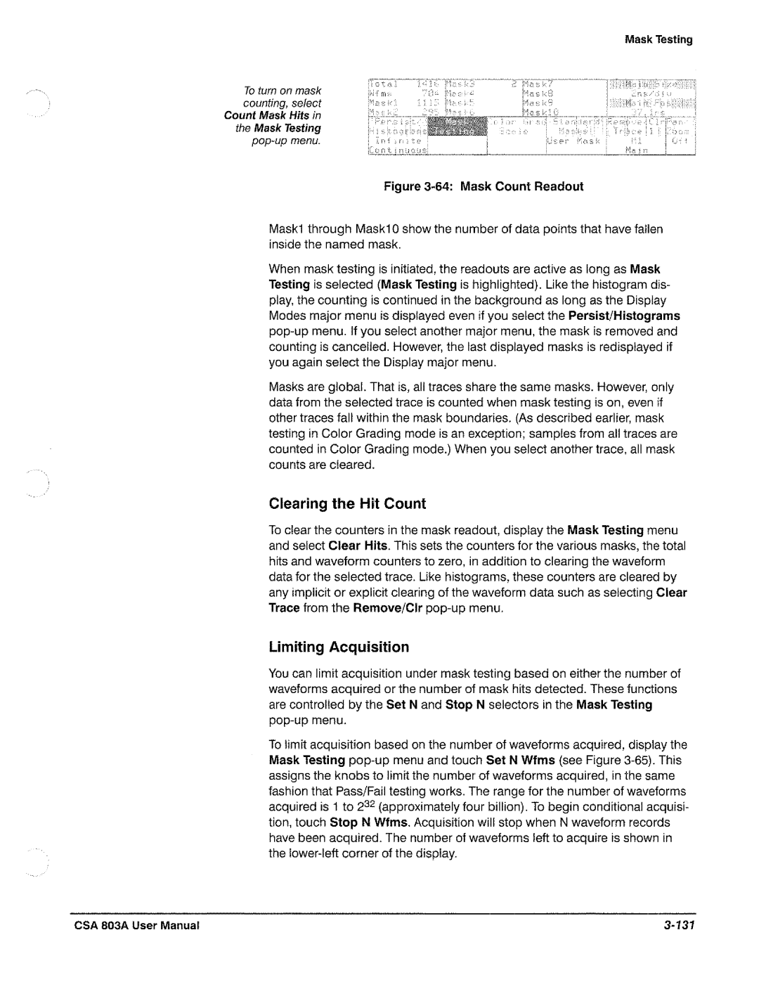 Tektronix CSA 803A manual 