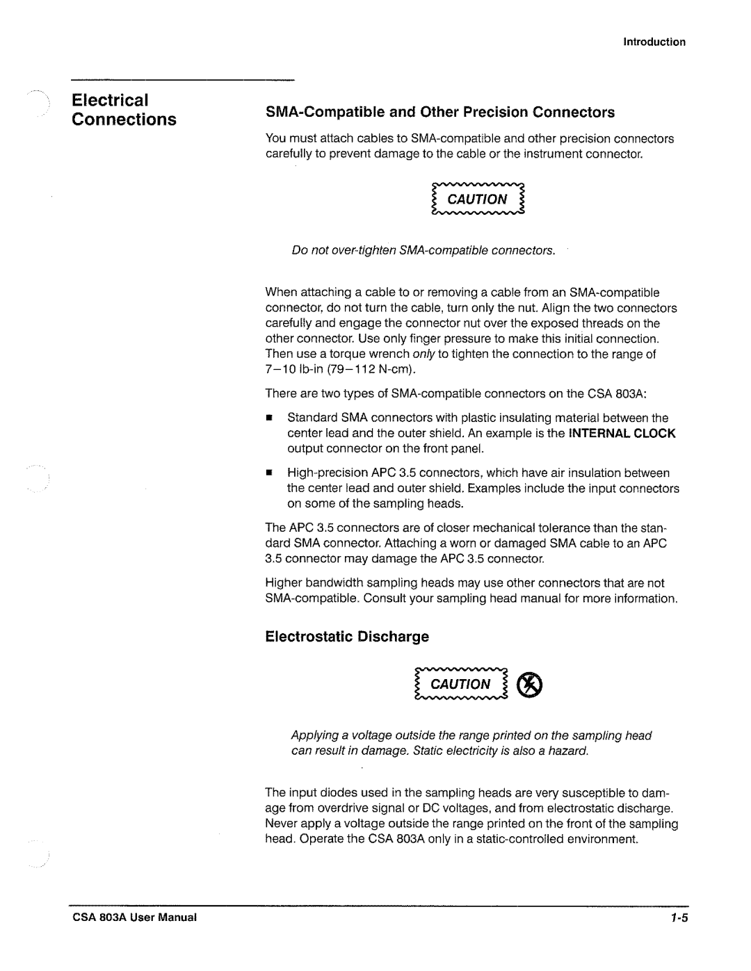 Tektronix CSA 803A manual 