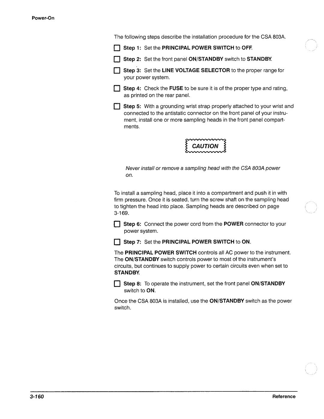 Tektronix CSA 803A manual 