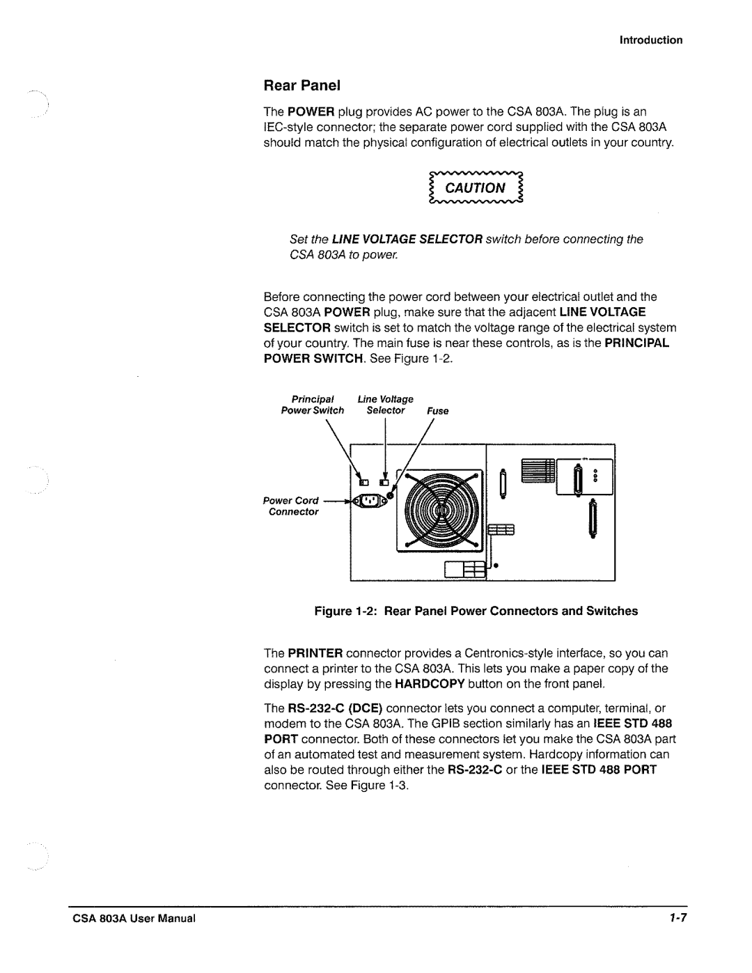 Tektronix CSA 803A manual 