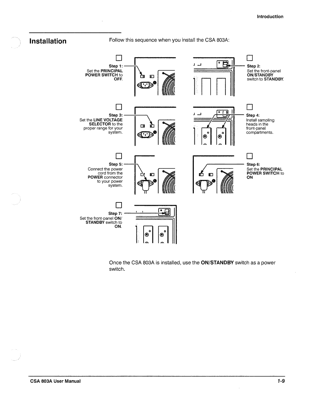 Tektronix CSA 803A manual 