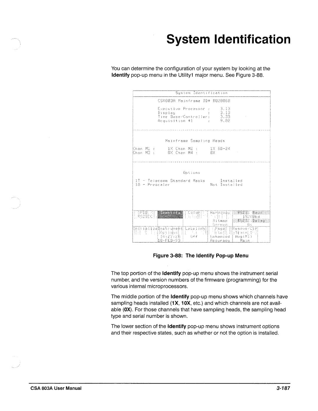 Tektronix CSA 803A manual 