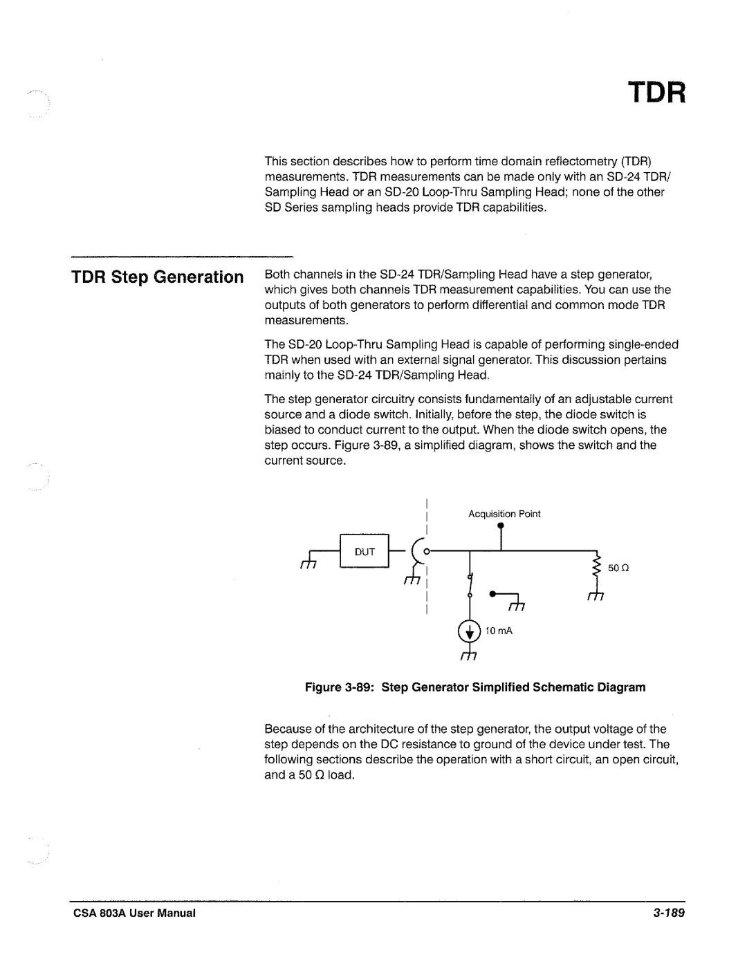 Tektronix CSA 803A manual 