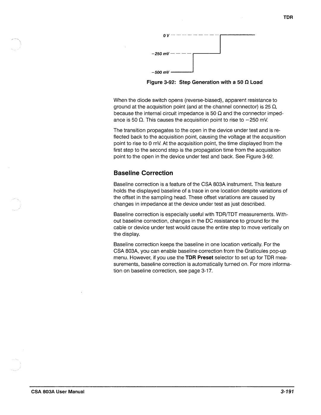 Tektronix CSA 803A manual 