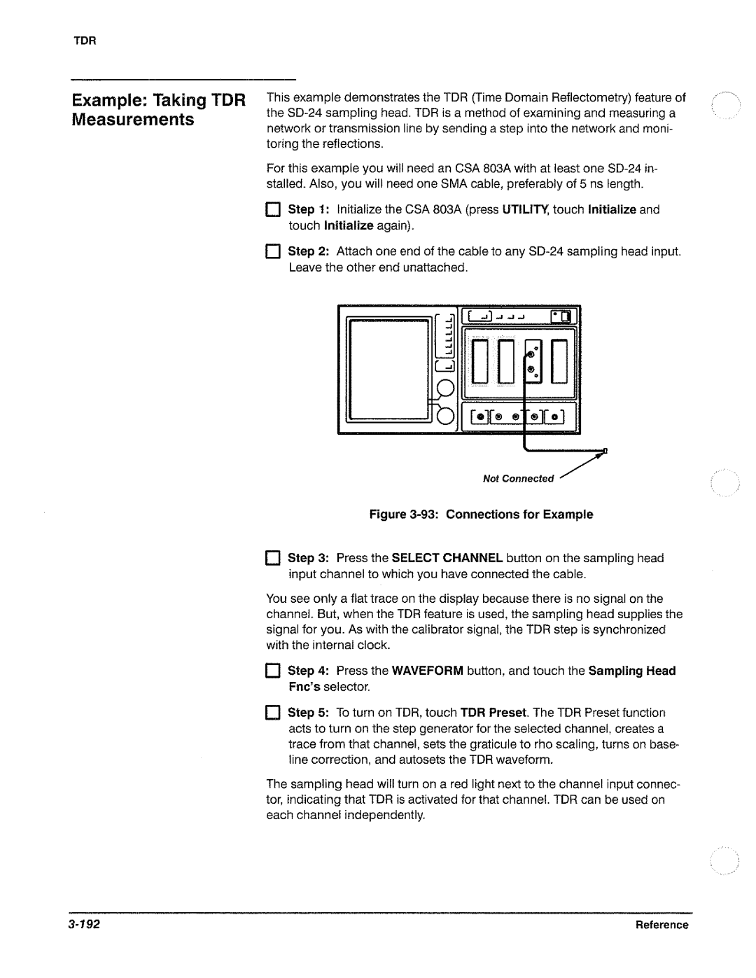 Tektronix CSA 803A manual 