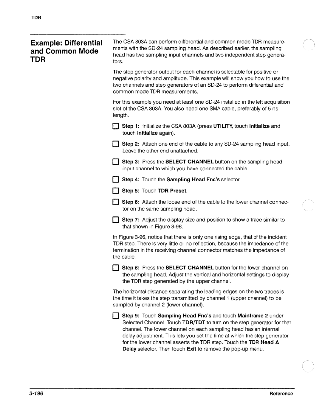 Tektronix CSA 803A manual 