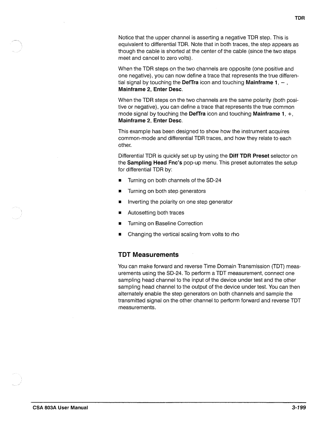 Tektronix CSA 803A manual 