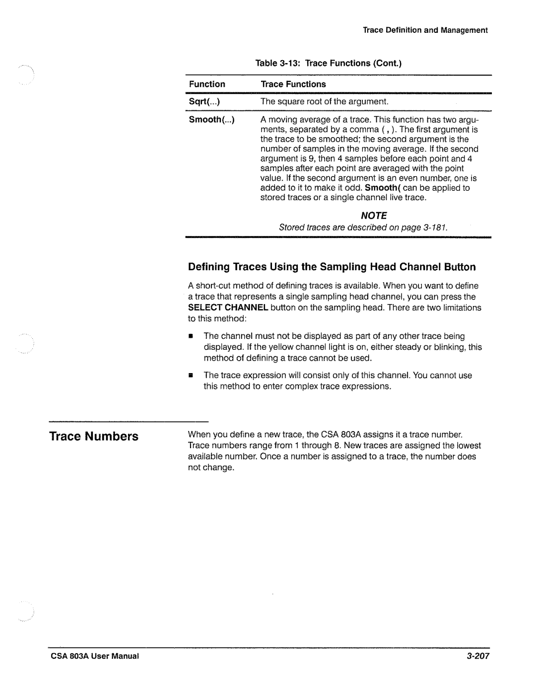 Tektronix CSA 803A manual 