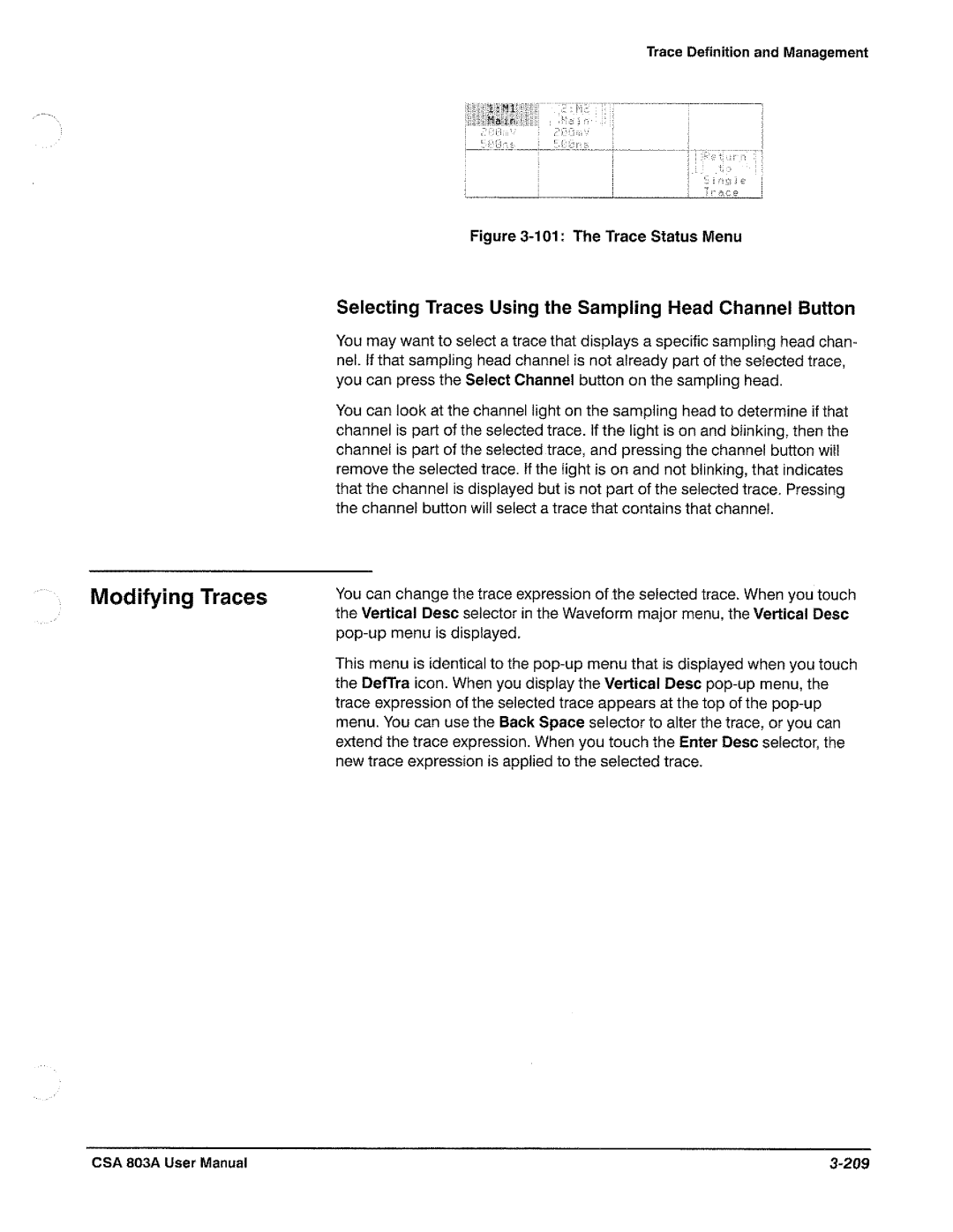 Tektronix CSA 803A manual 