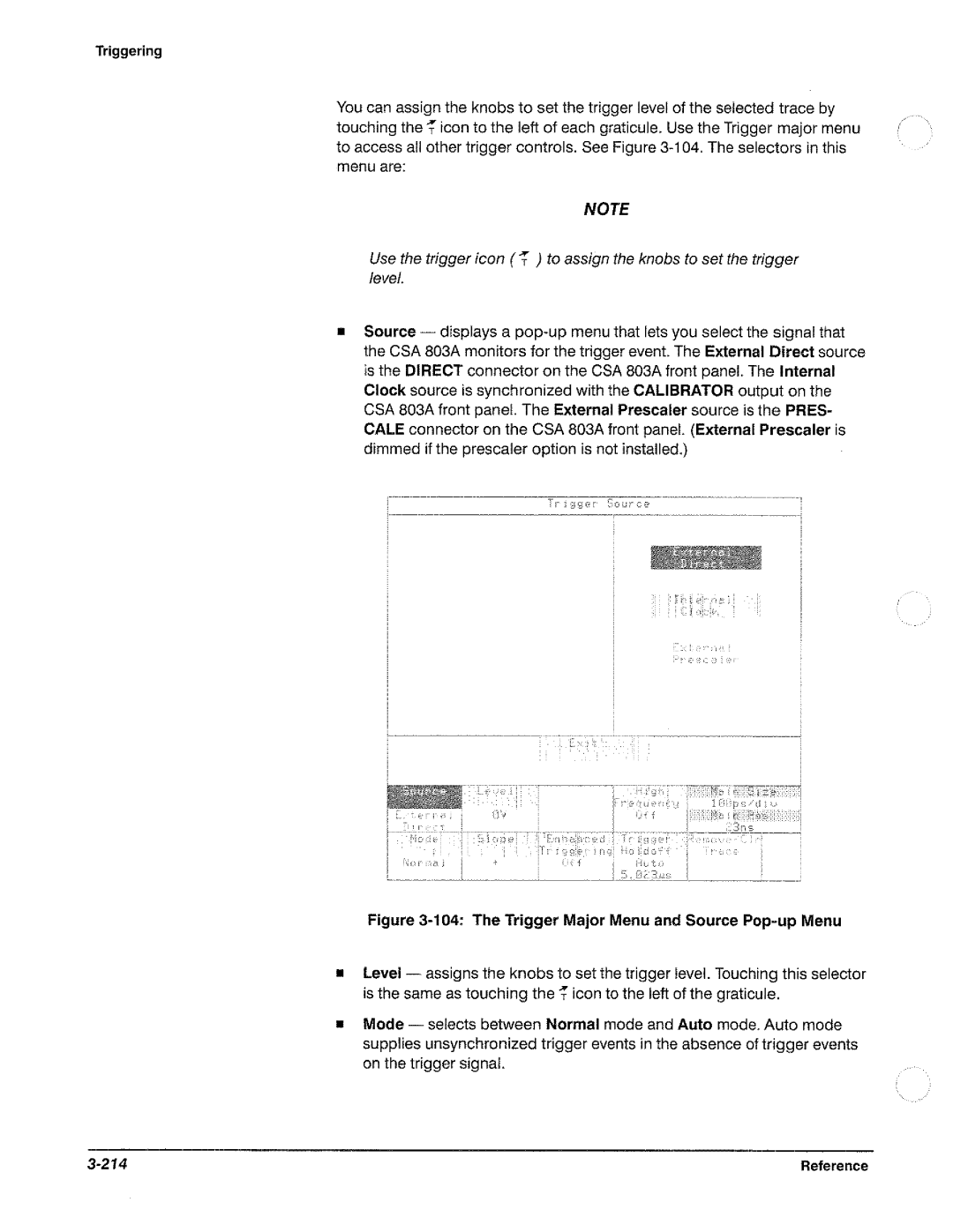 Tektronix CSA 803A manual 