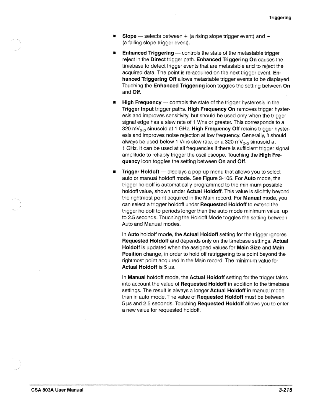 Tektronix CSA 803A manual 