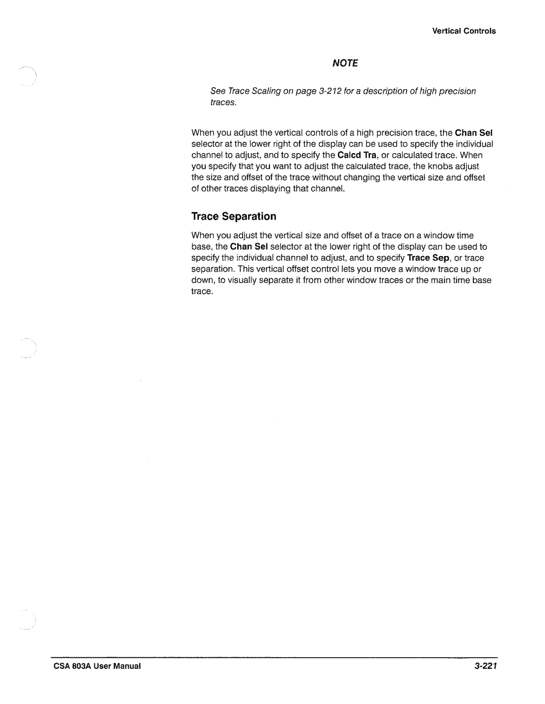 Tektronix CSA 803A manual 