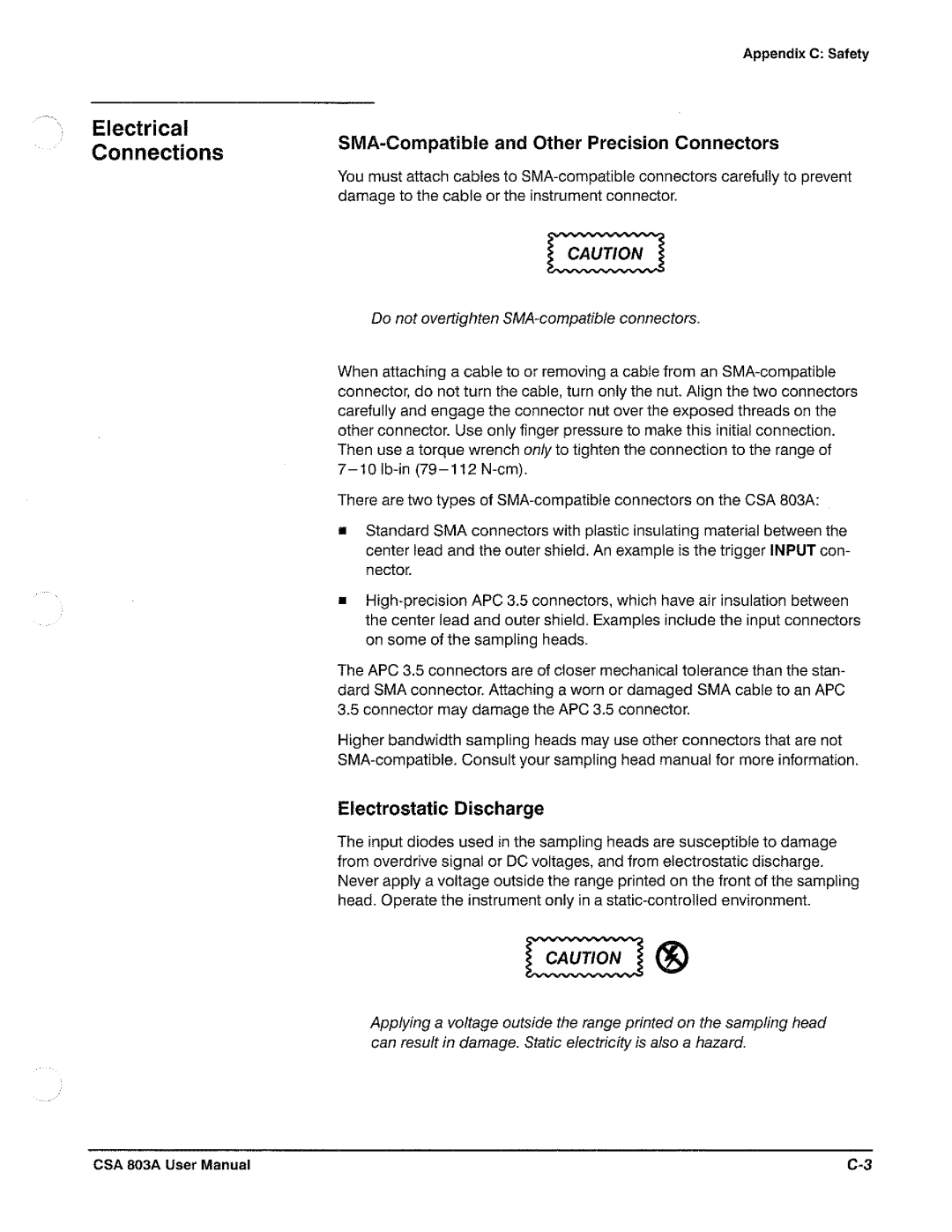 Tektronix CSA 803A manual 