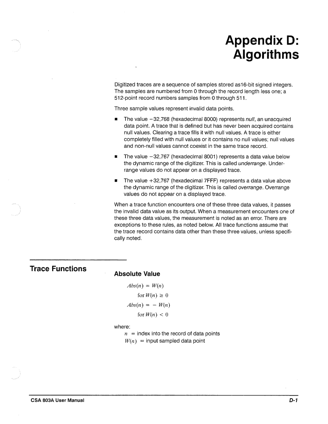 Tektronix CSA 803A manual 