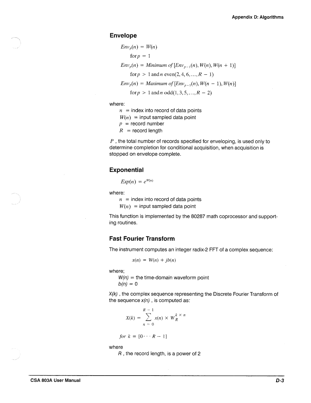 Tektronix CSA 803A manual 