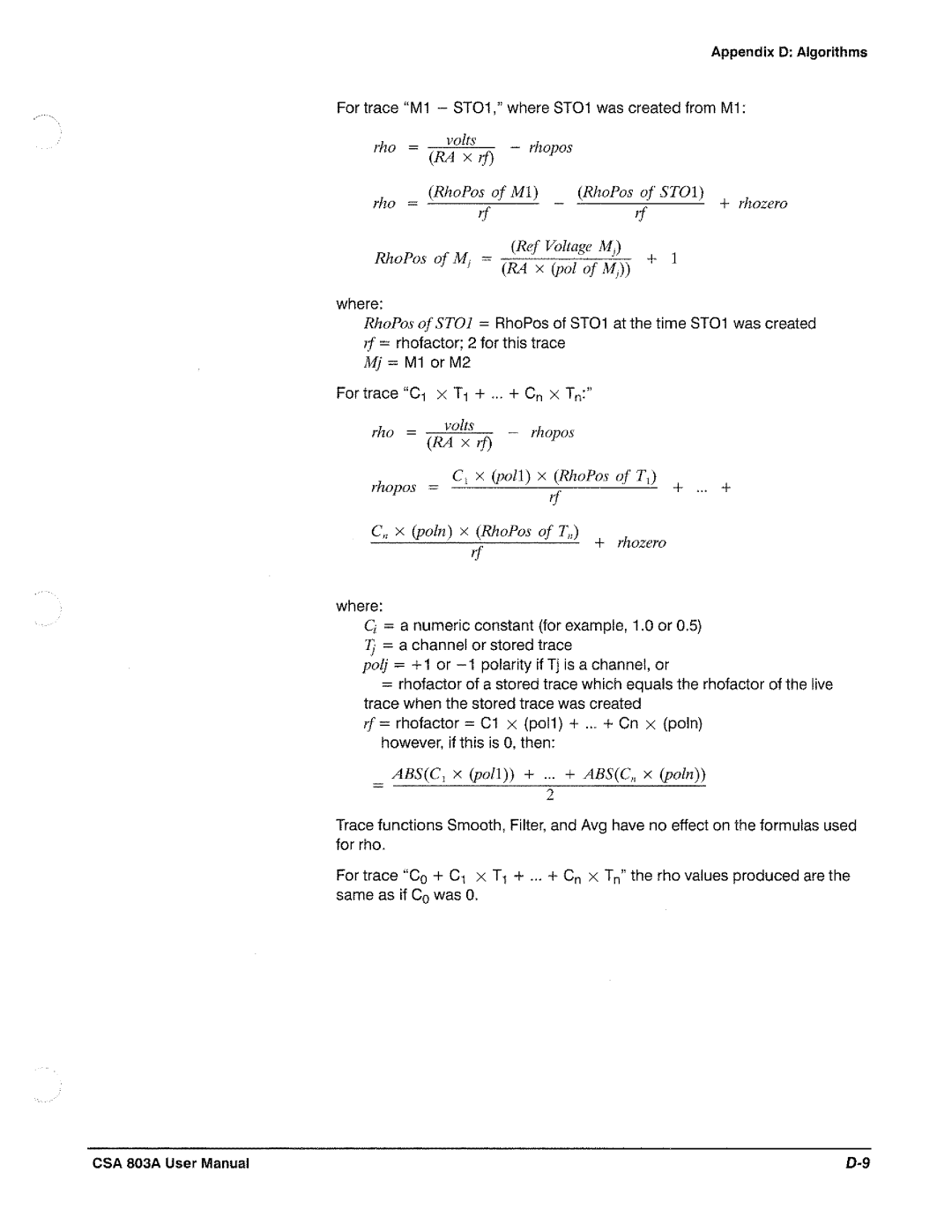 Tektronix CSA 803A manual 