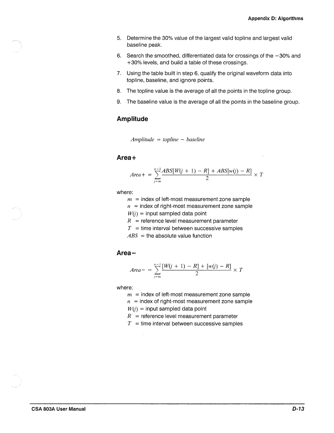 Tektronix CSA 803A manual 