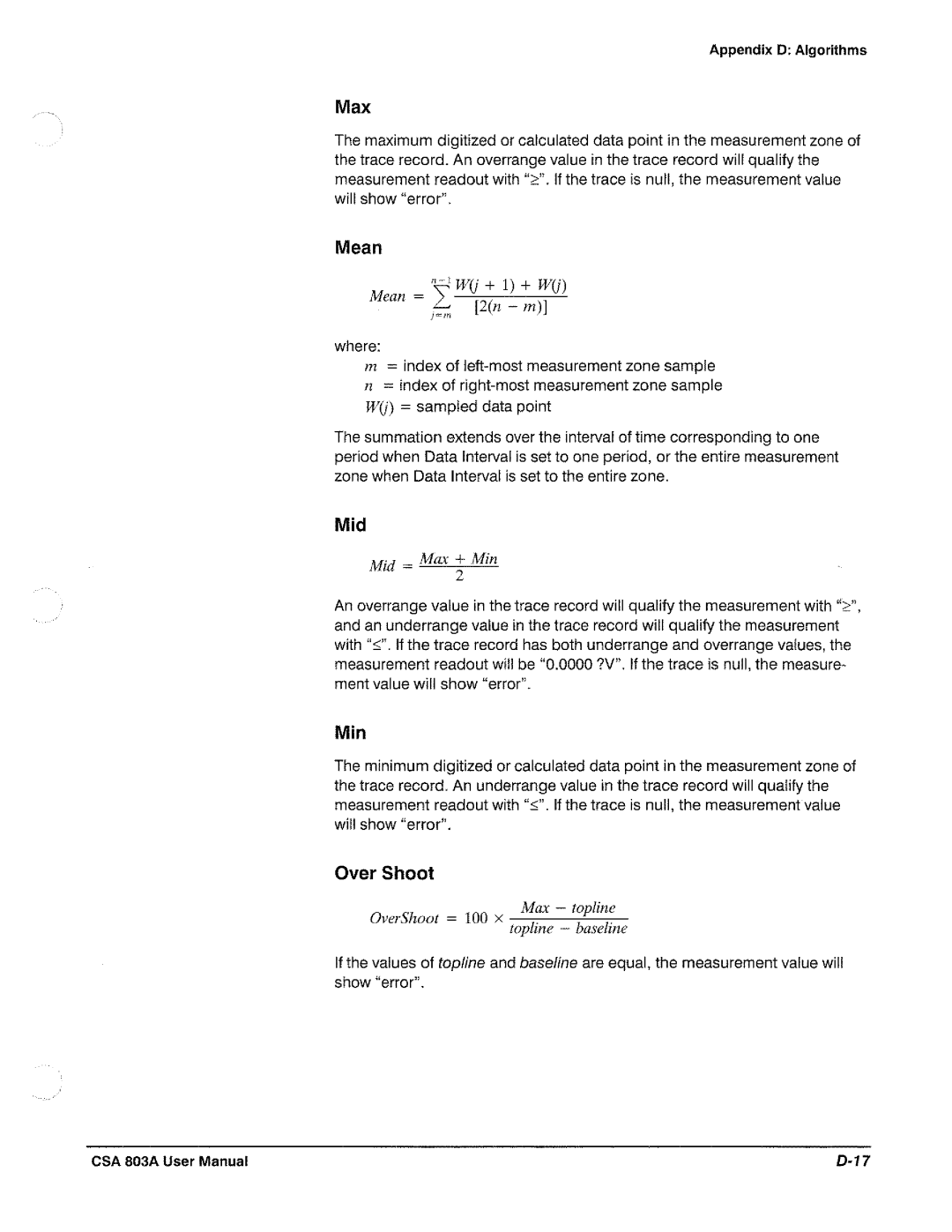 Tektronix CSA 803A manual 