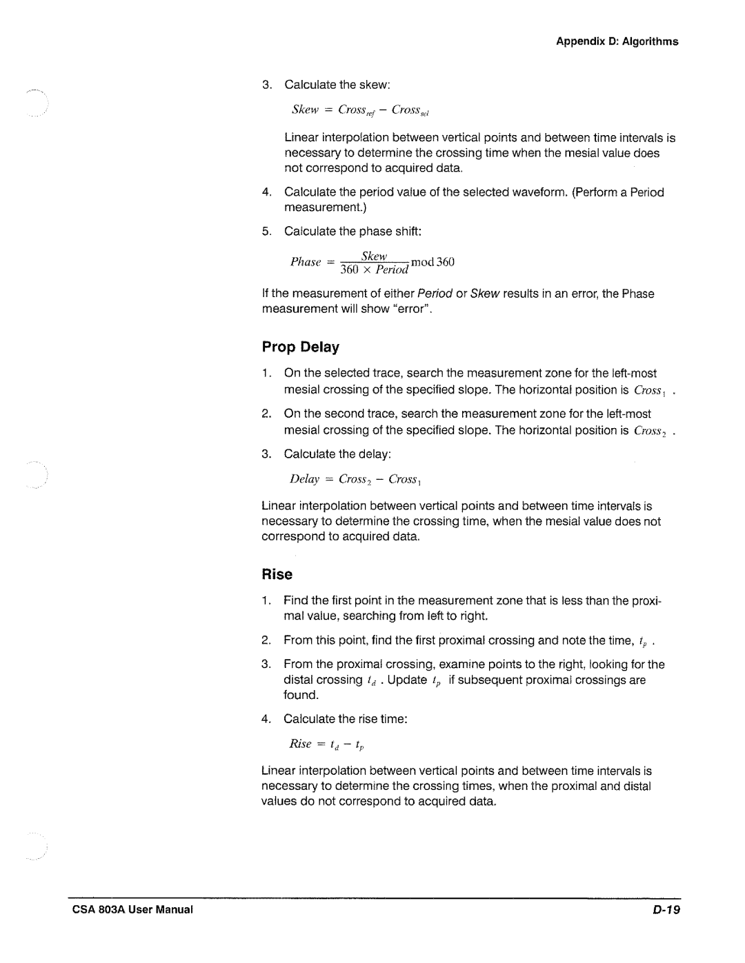 Tektronix CSA 803A manual 