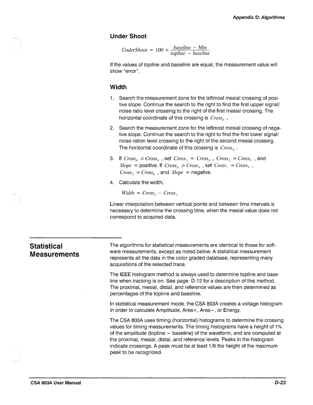 Tektronix CSA 803A manual 