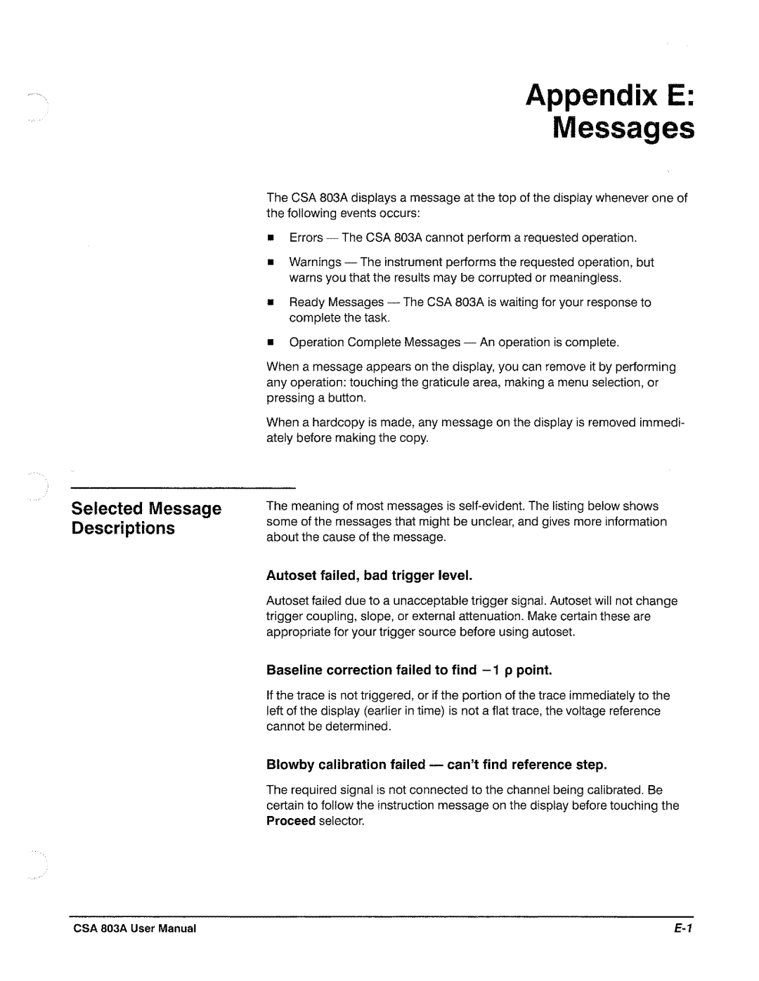 Tektronix CSA 803A manual 