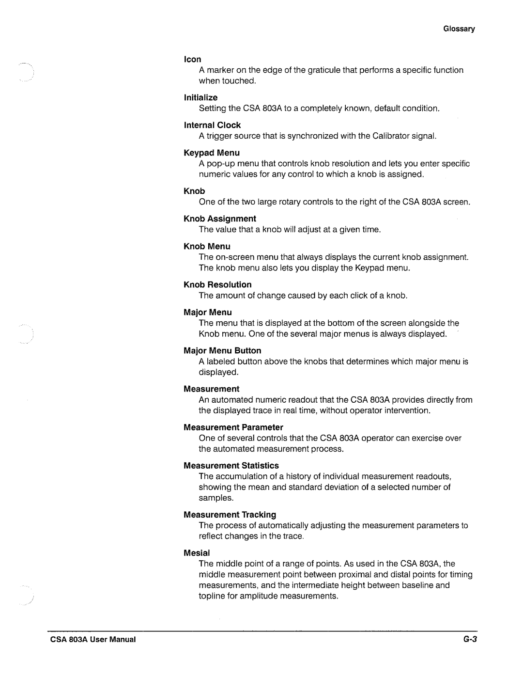 Tektronix CSA 803A manual 