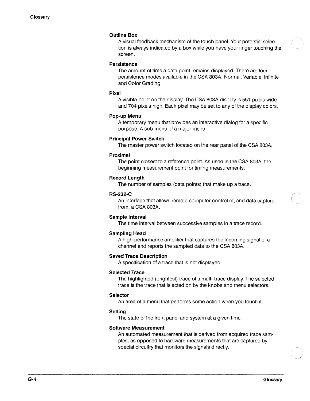 Tektronix CSA 803A manual 