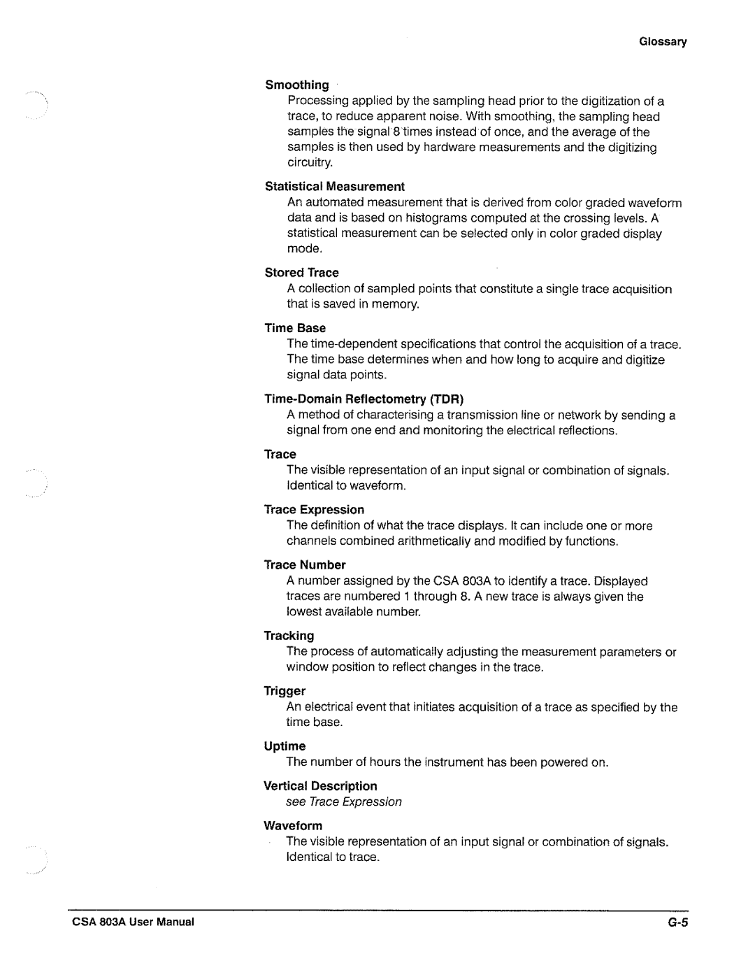 Tektronix CSA 803A manual 