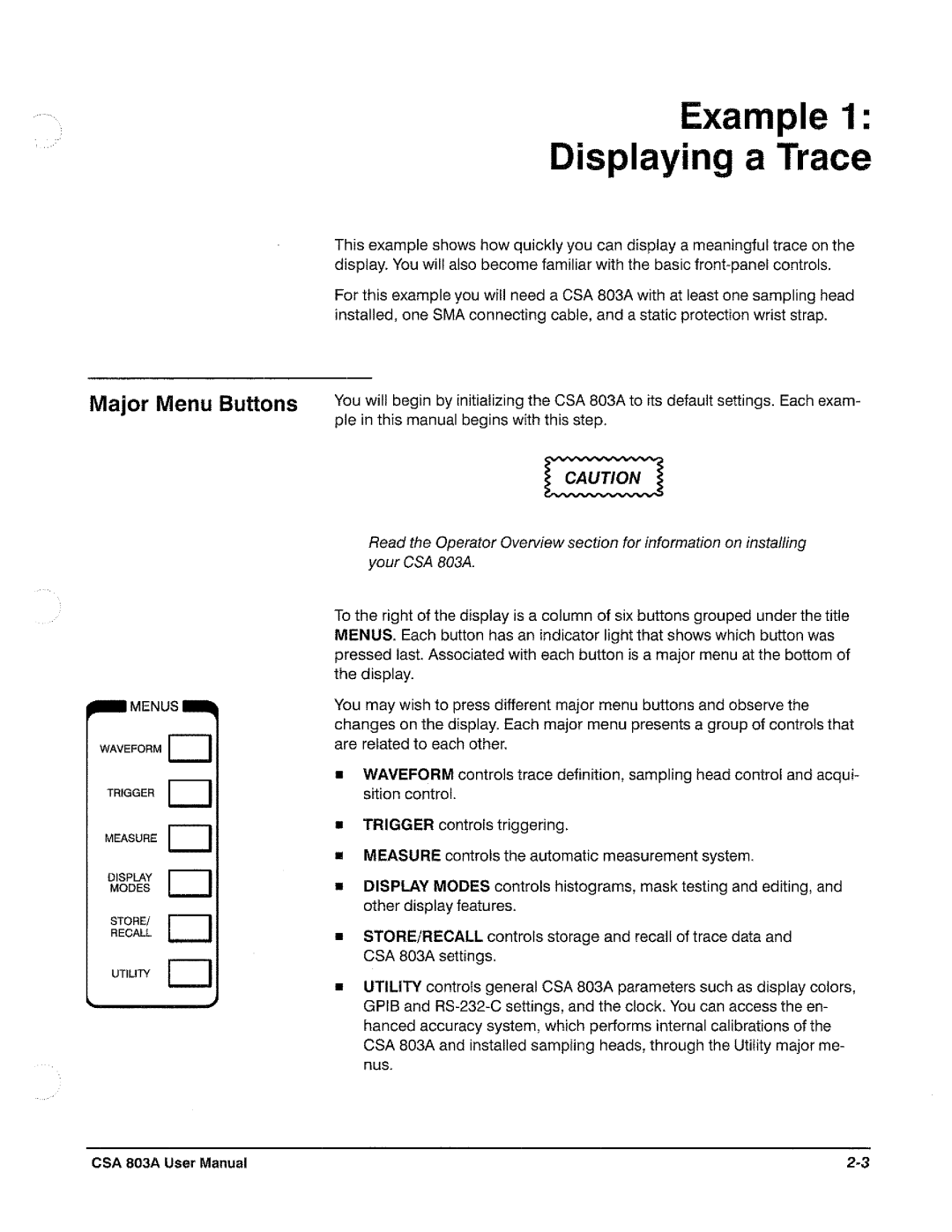 Tektronix CSA 803A manual 